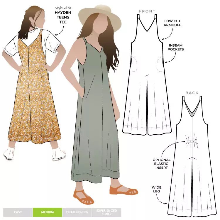 Norman Teen Jumpsuit - Paper Sewing Pattern - Style Arc - homesewn