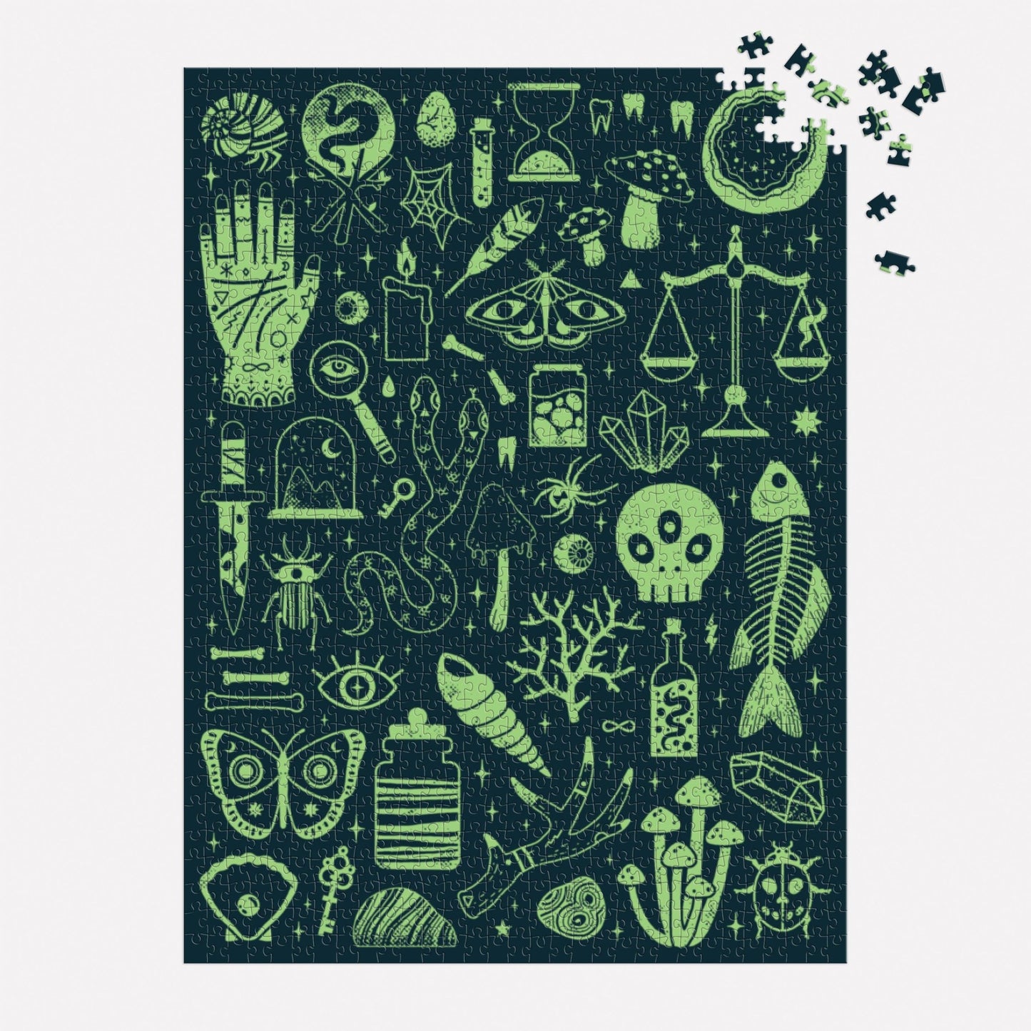 Occult and Curious 1000 Piece Glow in the Dark Puzzle - homesewn