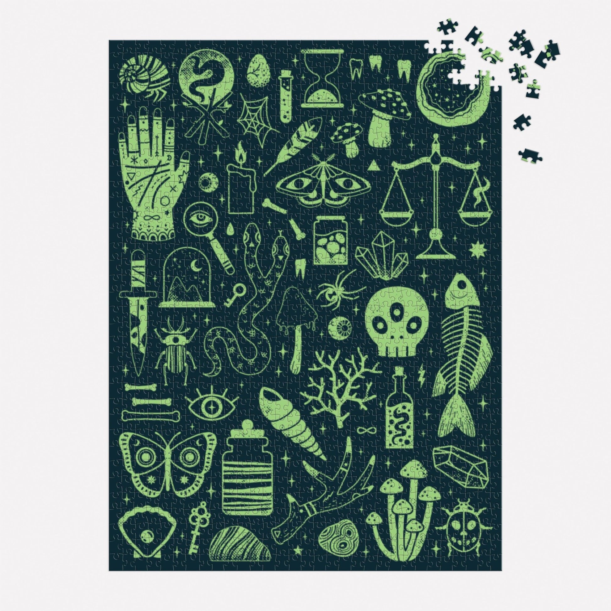 Occult and Curious 1000 Piece Glow in the Dark Puzzle - homesewn