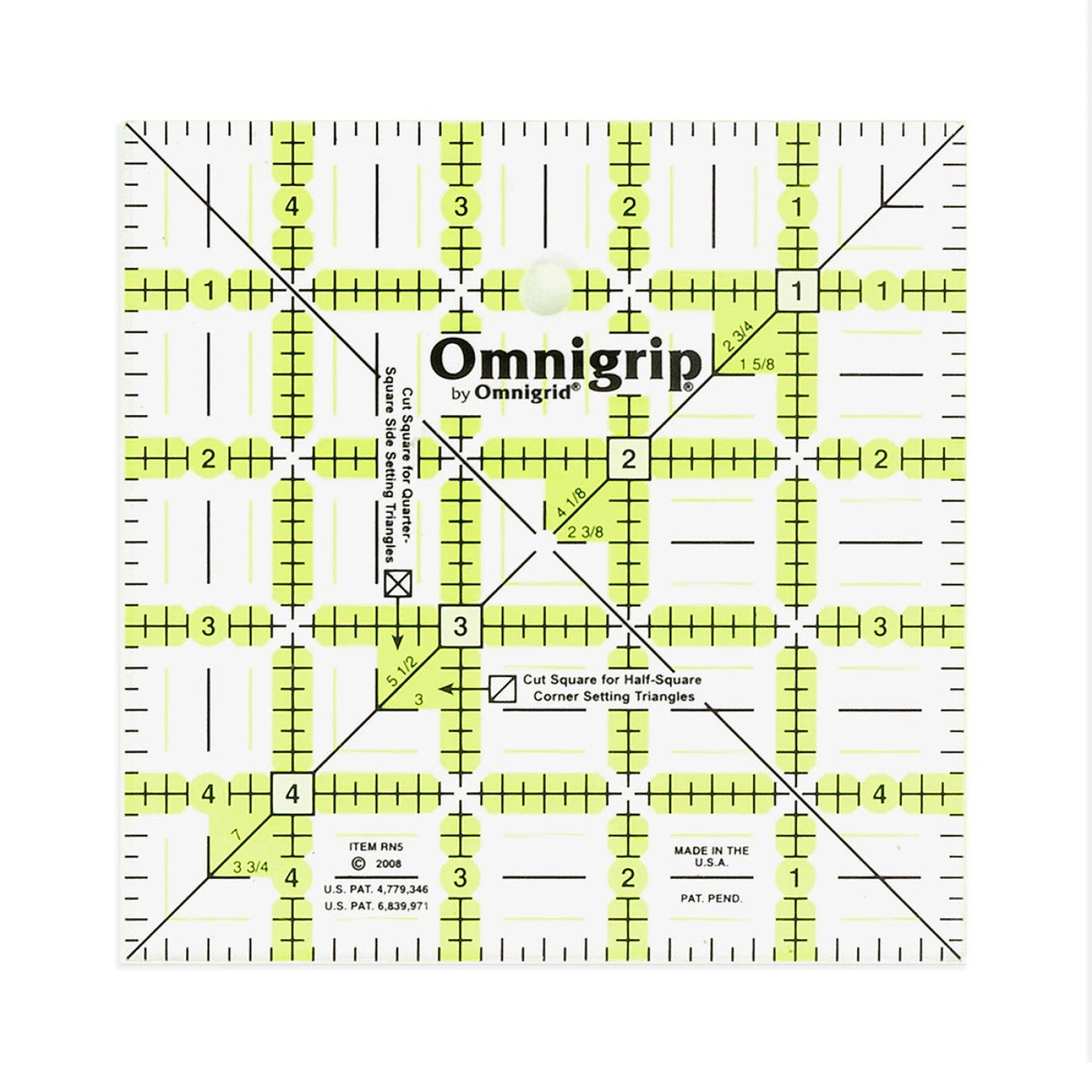 Omnigrid Ruler 5in Square Omnigrip - homesewn
