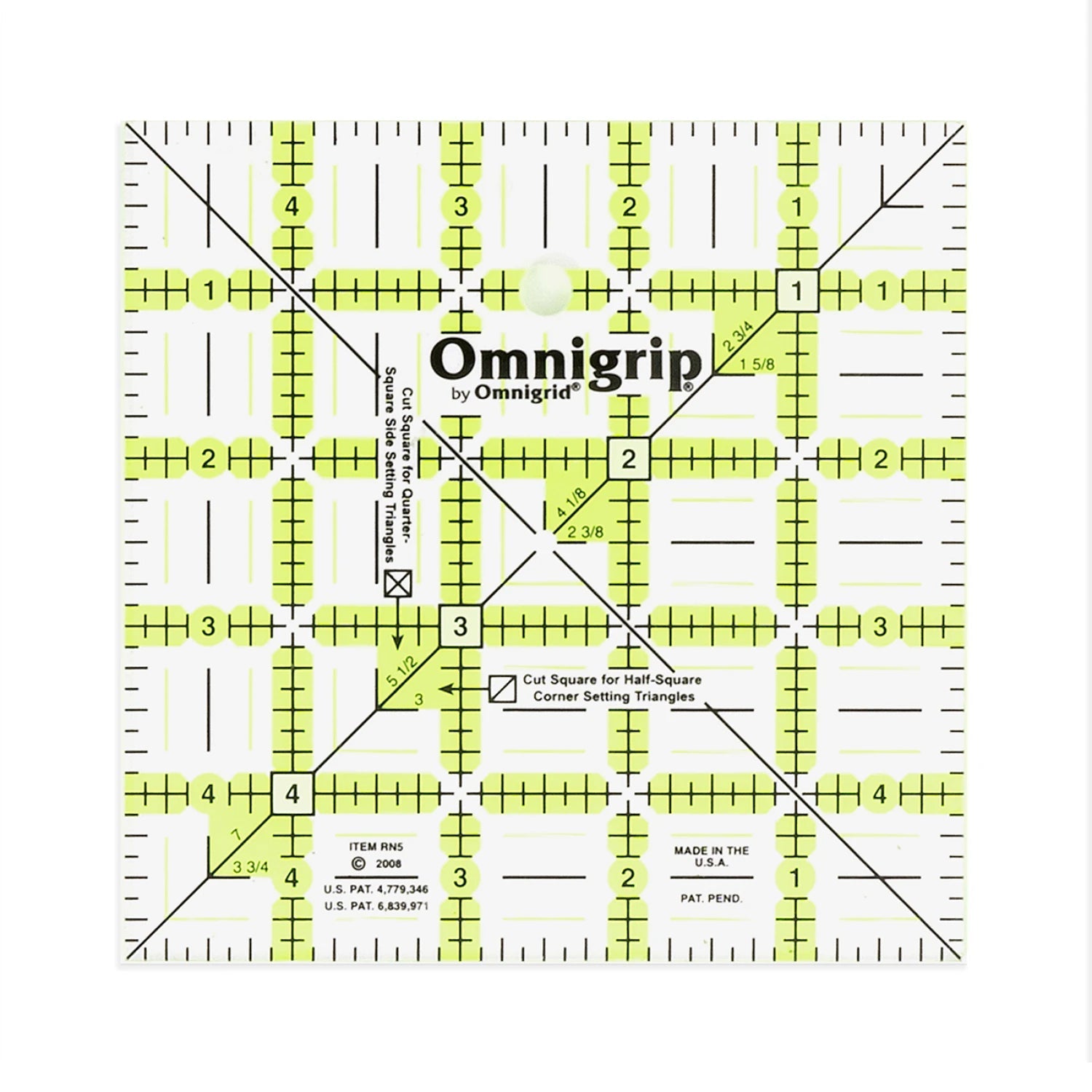 Omnigrid Ruler 5in Square Omnigrip - homesewn