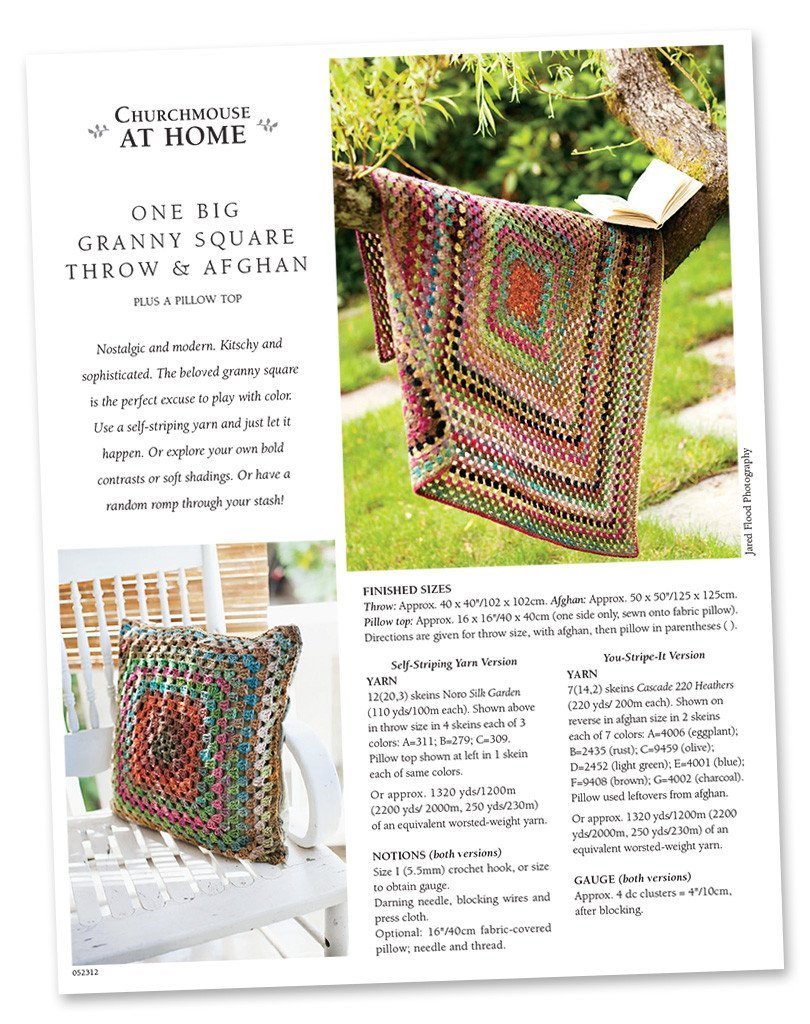 One Big Granny Square Blanket (plus a Pillow Top) - Crochet Pattern - homesewn