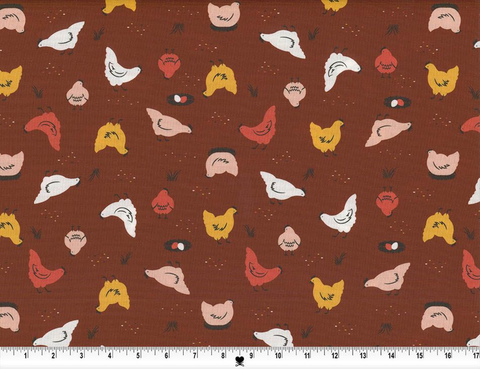 ORGANIC Free Range Hens - Homestead Haven - QUILTING COTTON/POPLIN - homesewn