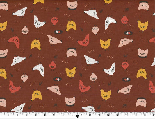 ORGANIC Free Range Hens - Homestead Haven - QUILTING COTTON/POPLIN - homesewn