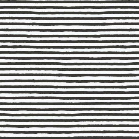 ORGANIC Gothic Whimsy - Black White Stripes - QUILTING COTTON/POPLIN - homesewn