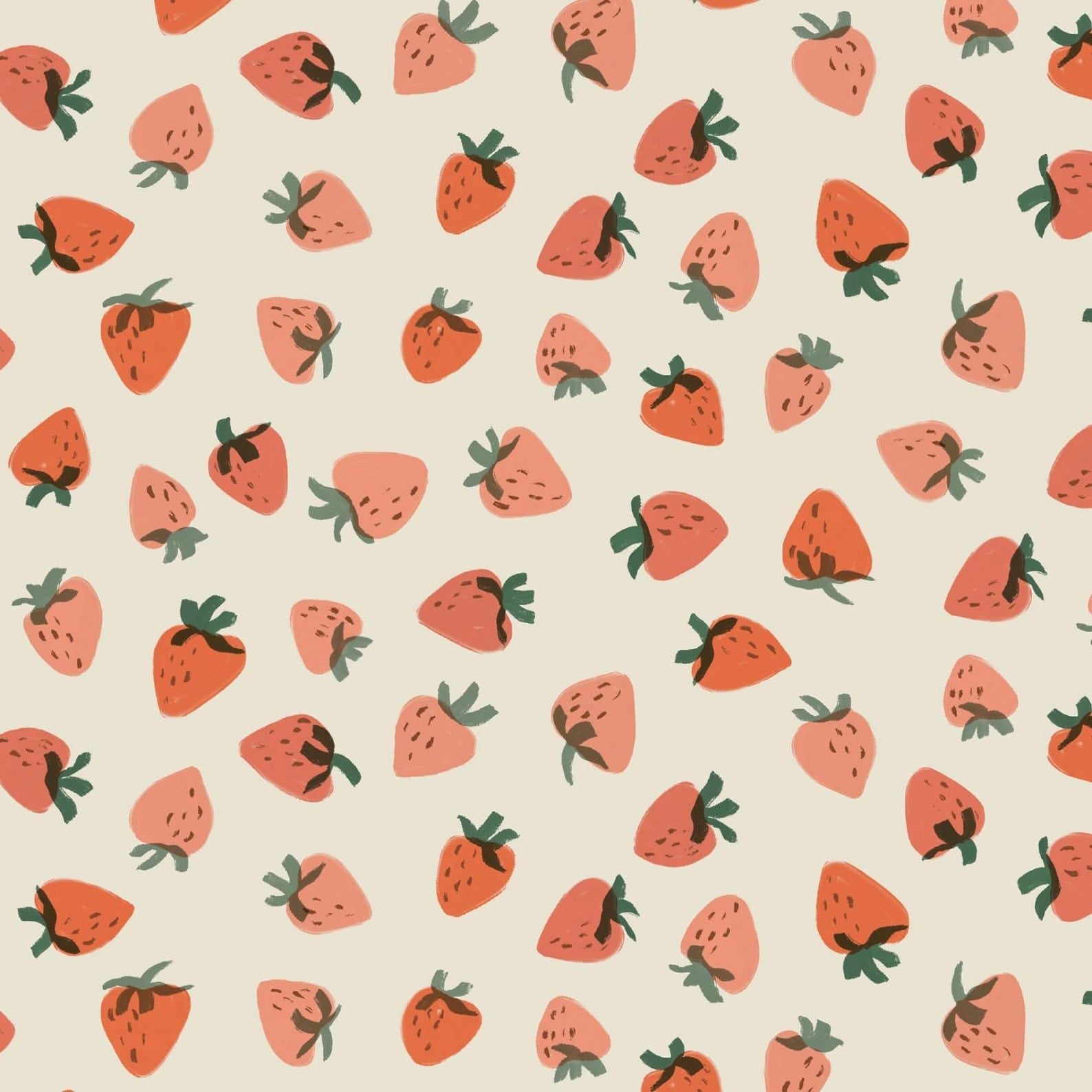 ORGANIC Strawberries - Woodland Creatures - QUILTING COTTON/POPLIN - homesewn