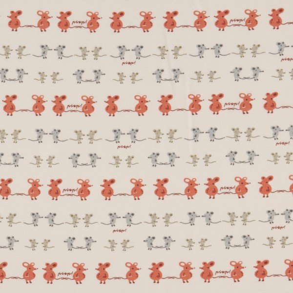 ORGANIC Tiny Mouse Interlock KNIT fabric - Mice - homesewn