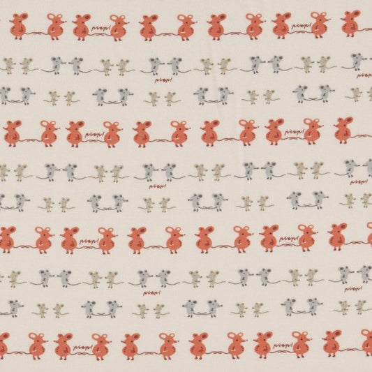 ORGANIC Tiny Mouse Interlock KNIT fabric - Mice - homesewn