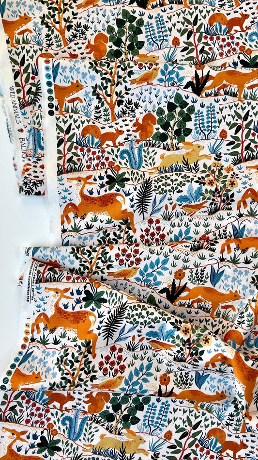 ORGANIC Wild Animals - Light - Cloud 9 Quilting Cotton - homesewn