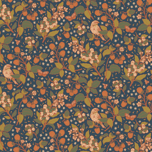 ORGANIC Wild Berries - Navy - homesewn