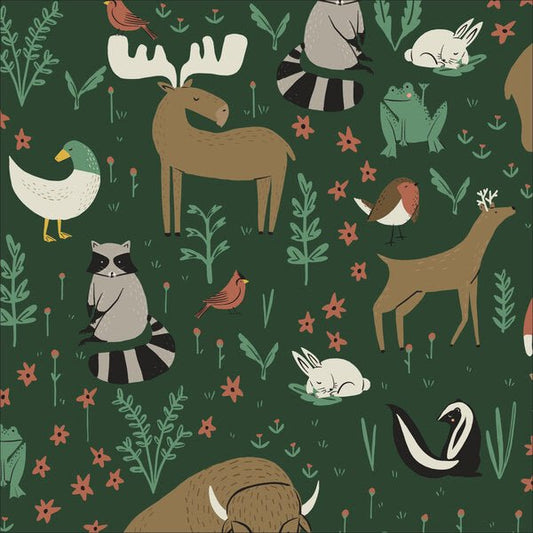 ORGANIC Woodlands - Black - Wild Things - homesewn