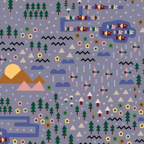 Over the River ORGANIC - Fern Grove QUILTING COTTON fabric - homesewn