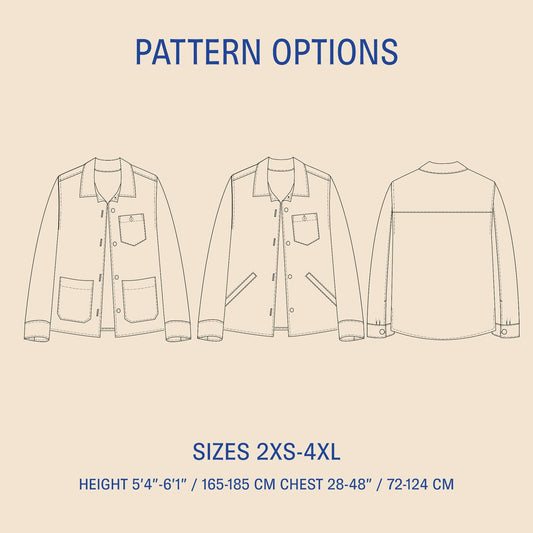 Overshirt sewing pattern PDF DOWNLOAD - homesewn