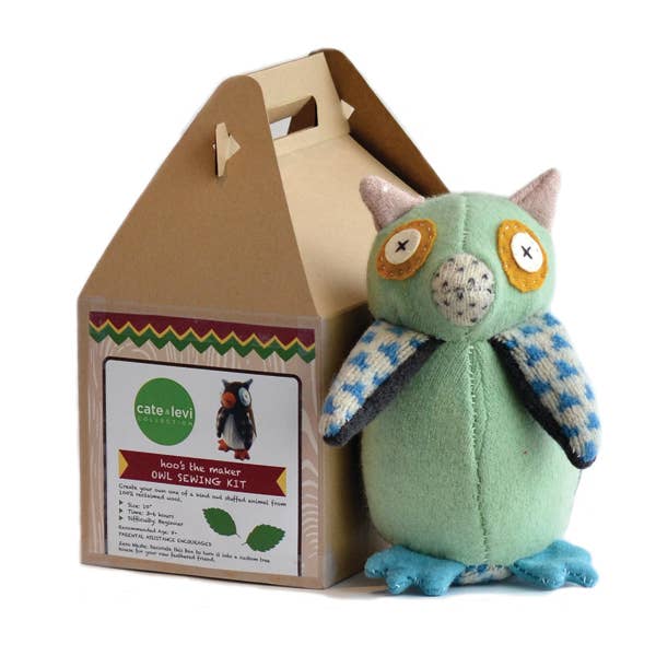 Owl Stuffed Animal DIY Sewing Kit | Reclaimed Wool - homesewn