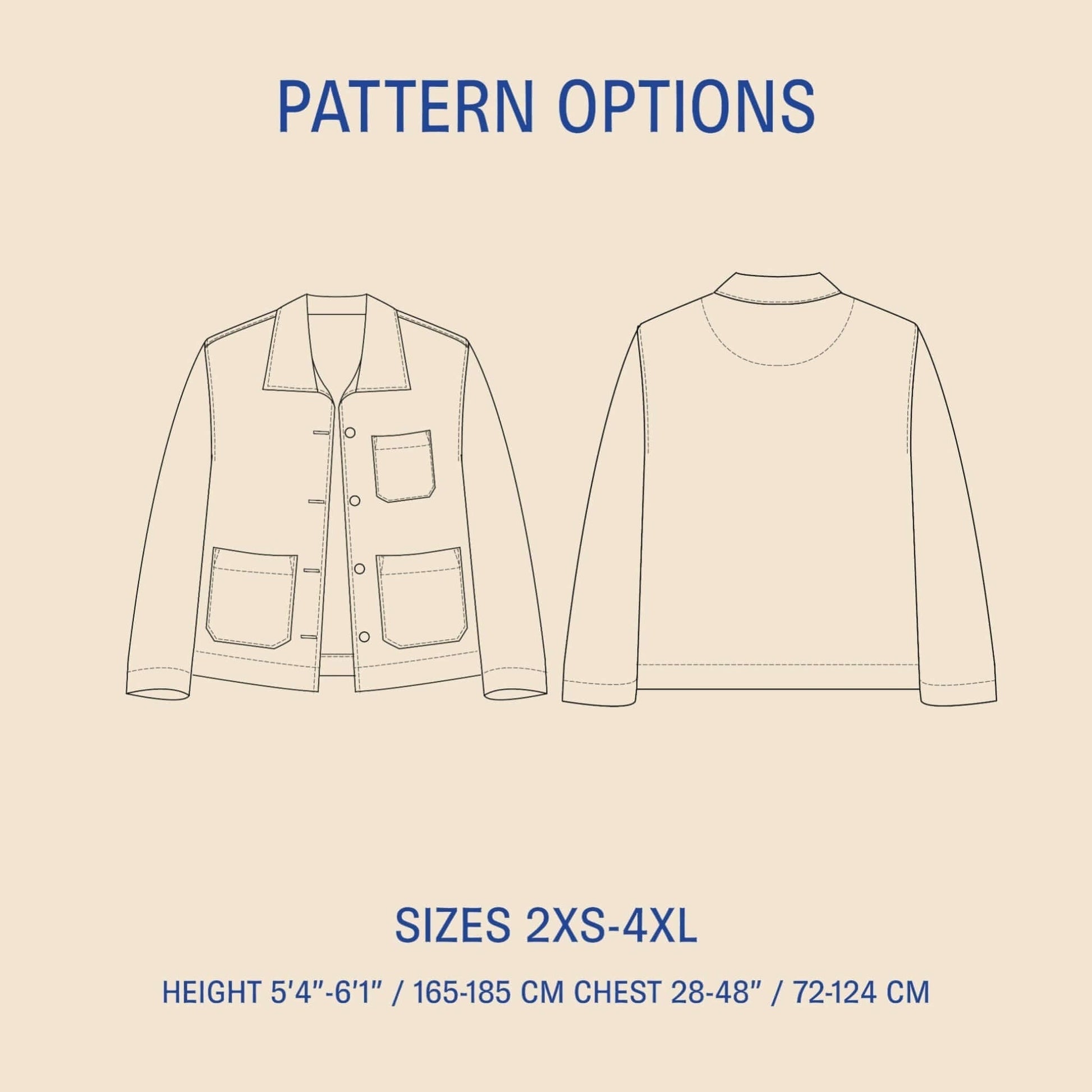 Painter Jacket Sewing Pattern -Unisex PDF DOWNLOAD - homesewn