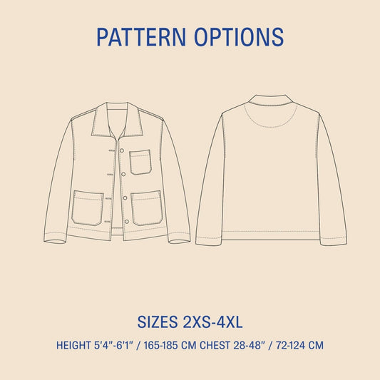 Painter Jacket Sewing Pattern -Unisex PDF DOWNLOAD - homesewn