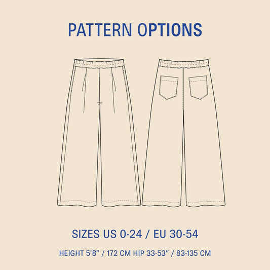 Palazzo Pants Sewing Pattern - PDF DOWNLOAD - homesewn
