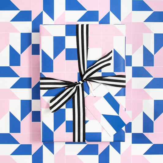 Patchwork Blue | Christmas Wrapping Paper - homesewn