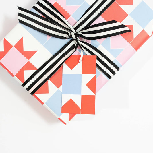 Patchwork Red Gift Tags - homesewn