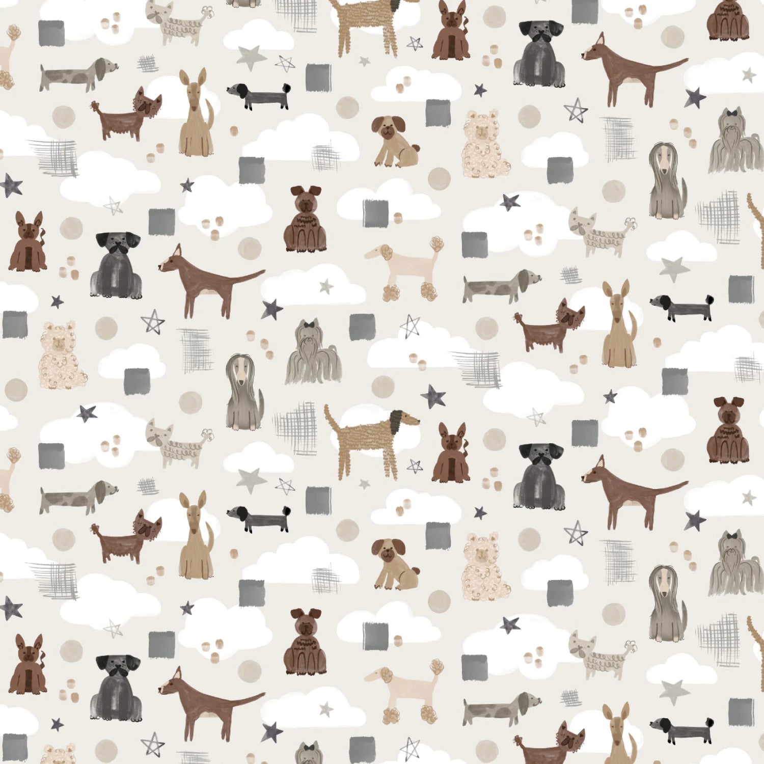 Pawsitively Adorable - Beige - QUILTING COTTON/POPLIN fabric - homesewn