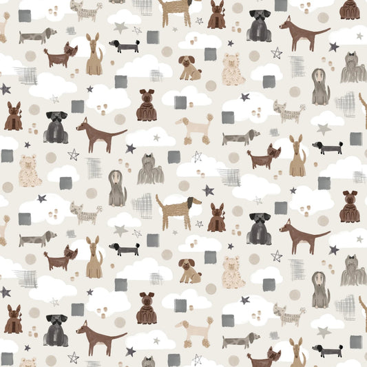 Pawsitively Adorable - Beige - QUILTING COTTON/POPLIN fabric - homesewn