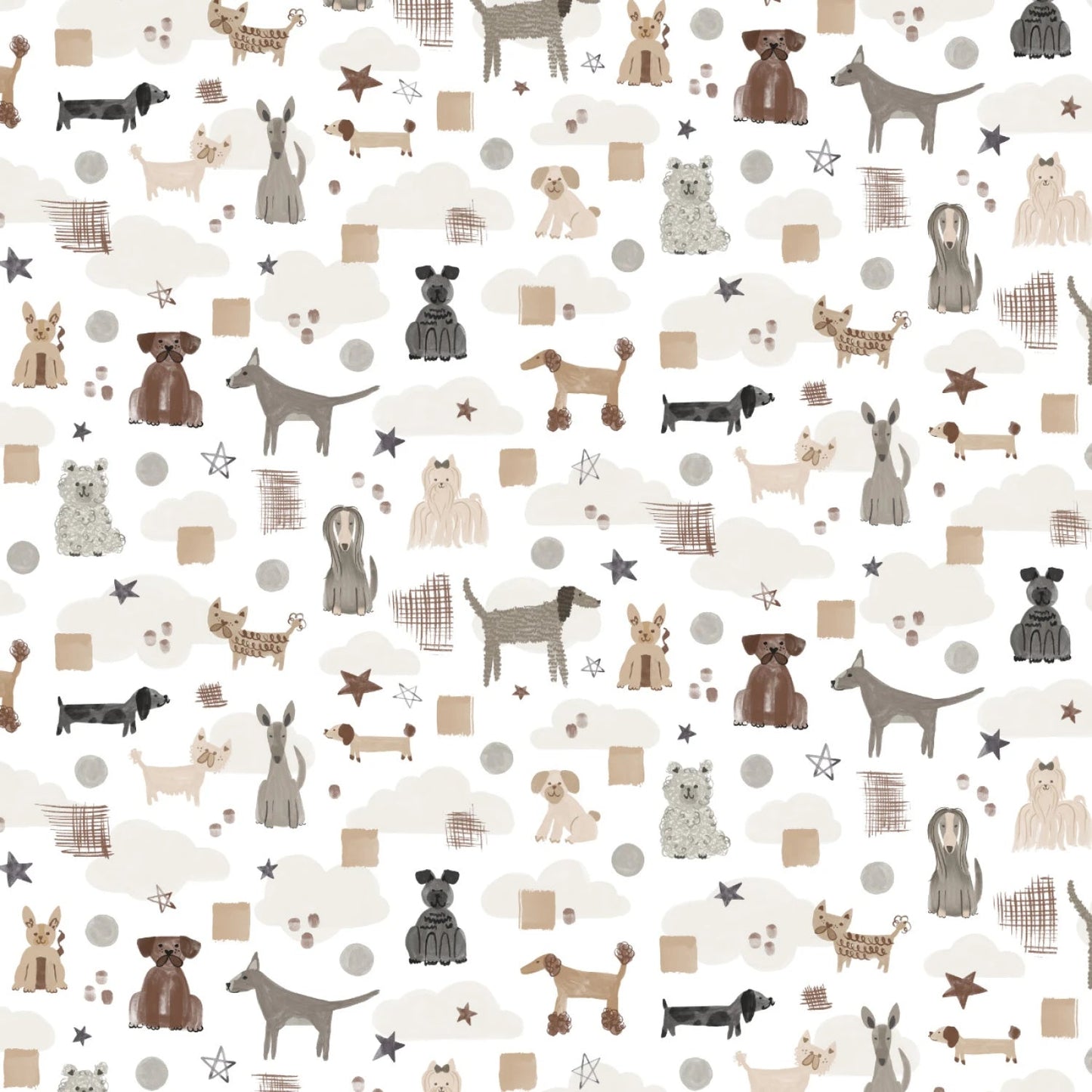 Pawsitively Adorable - White - QUILTING COTTON/POPLIN fabric - homesewn