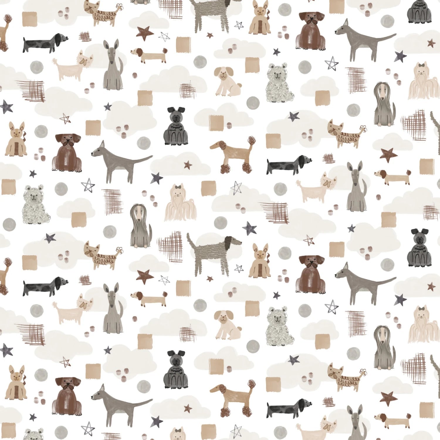 Pawsitively Adorable - White - QUILTING COTTON/POPLIN fabric - homesewn