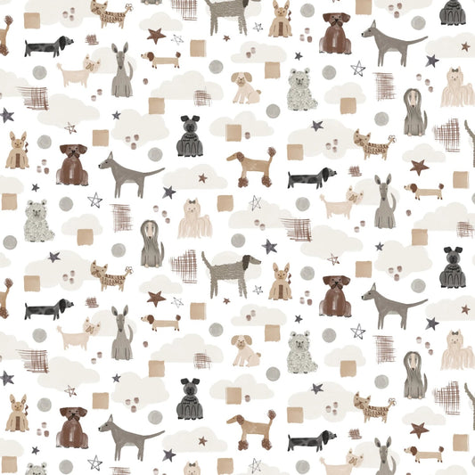 Pawsitively Adorable - White - QUILTING COTTON/POPLIN fabric - homesewn