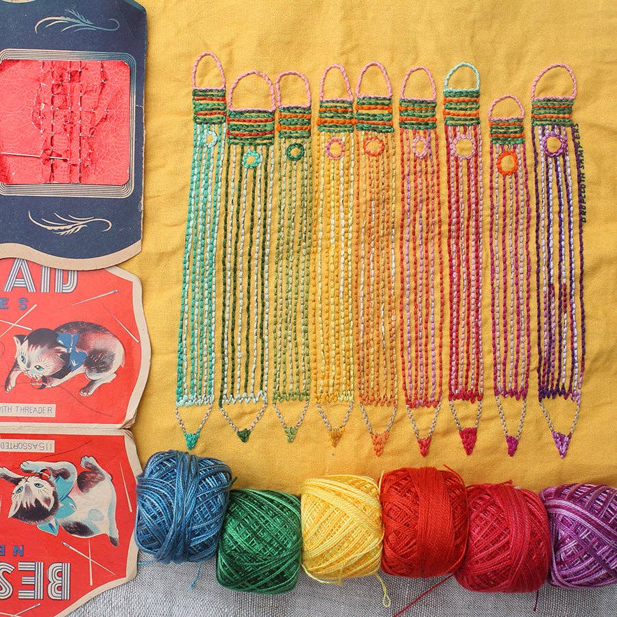 Pencils Embroidery Sampler - homesewn