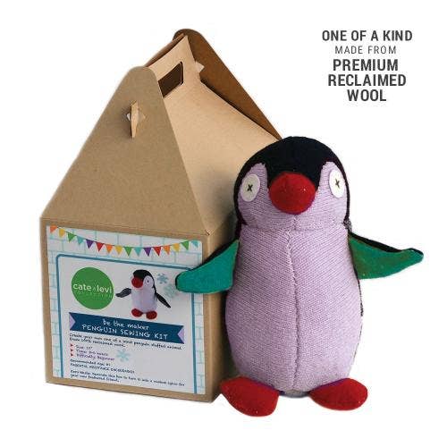 Penguin Stuffed Animal DIY Sewing Kit | Reclaimed Wool - homesewn