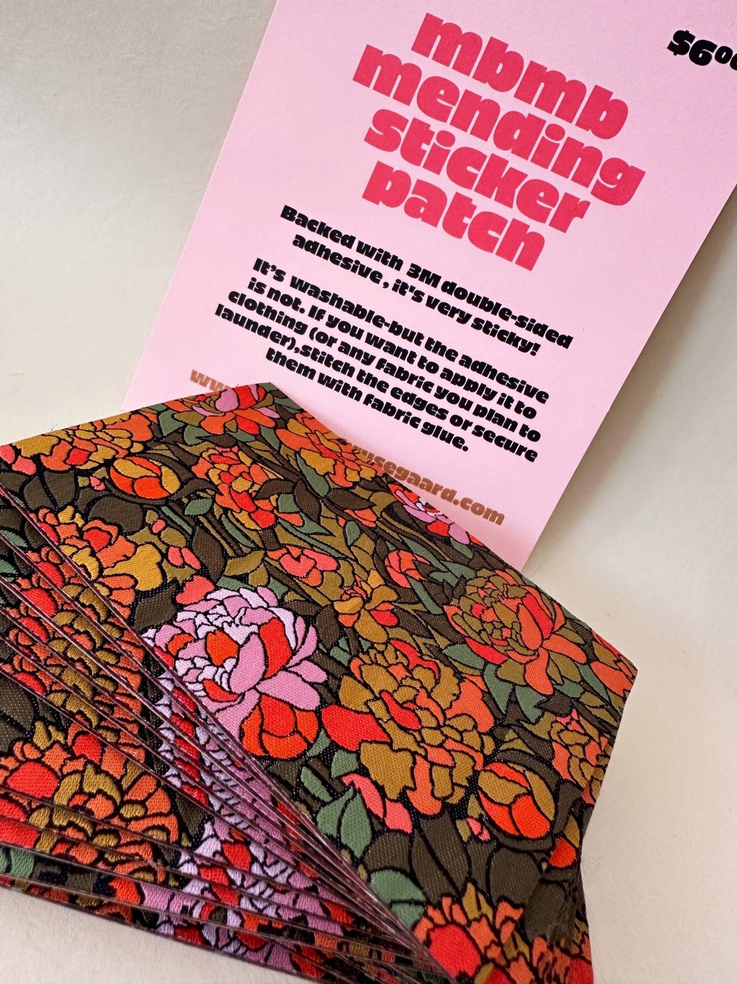 Peonies - Woven Mending Sticker Patch - homesewn