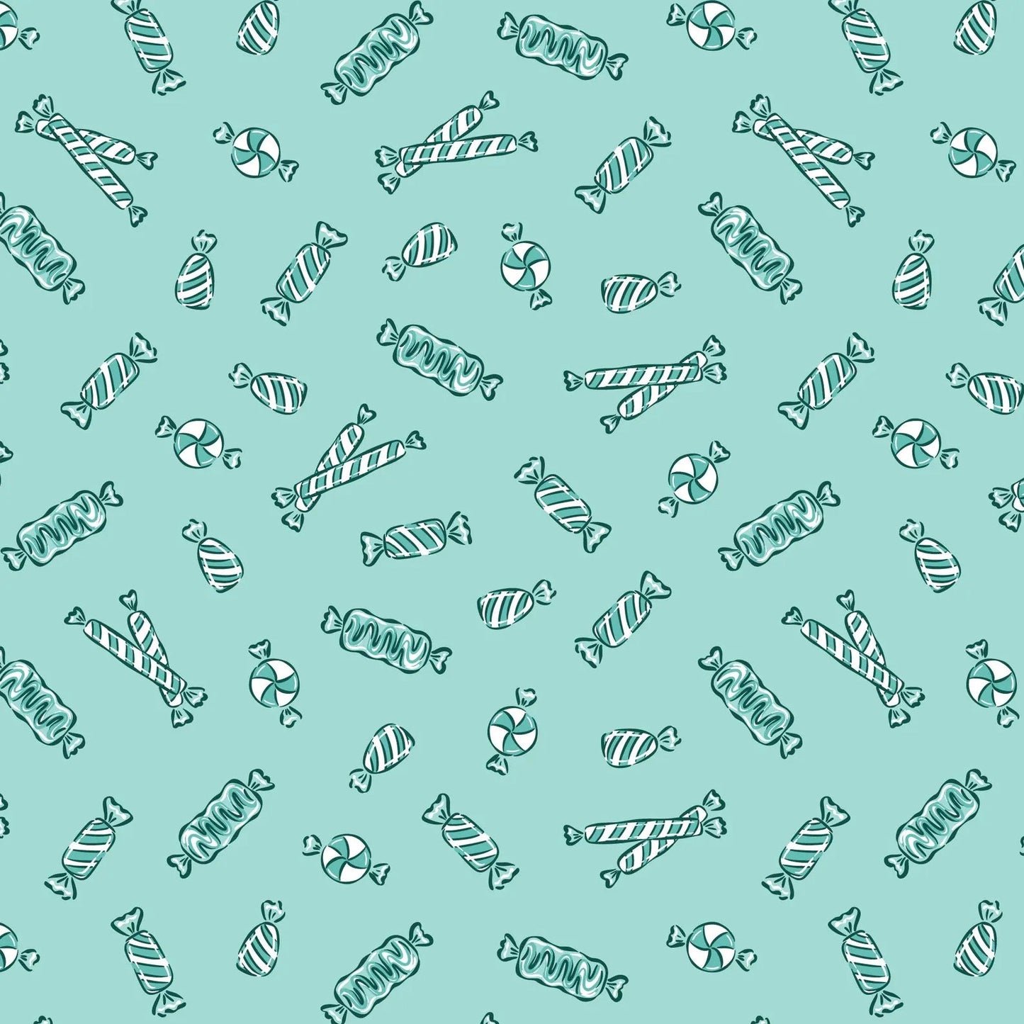 Peppermint Candy - Turquoise - Jolly Tidings - homesewn