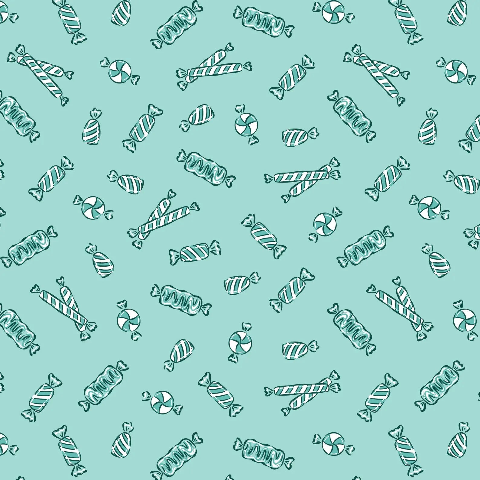 Peppermint Candy - Turquoise - Jolly Tidings - homesewn