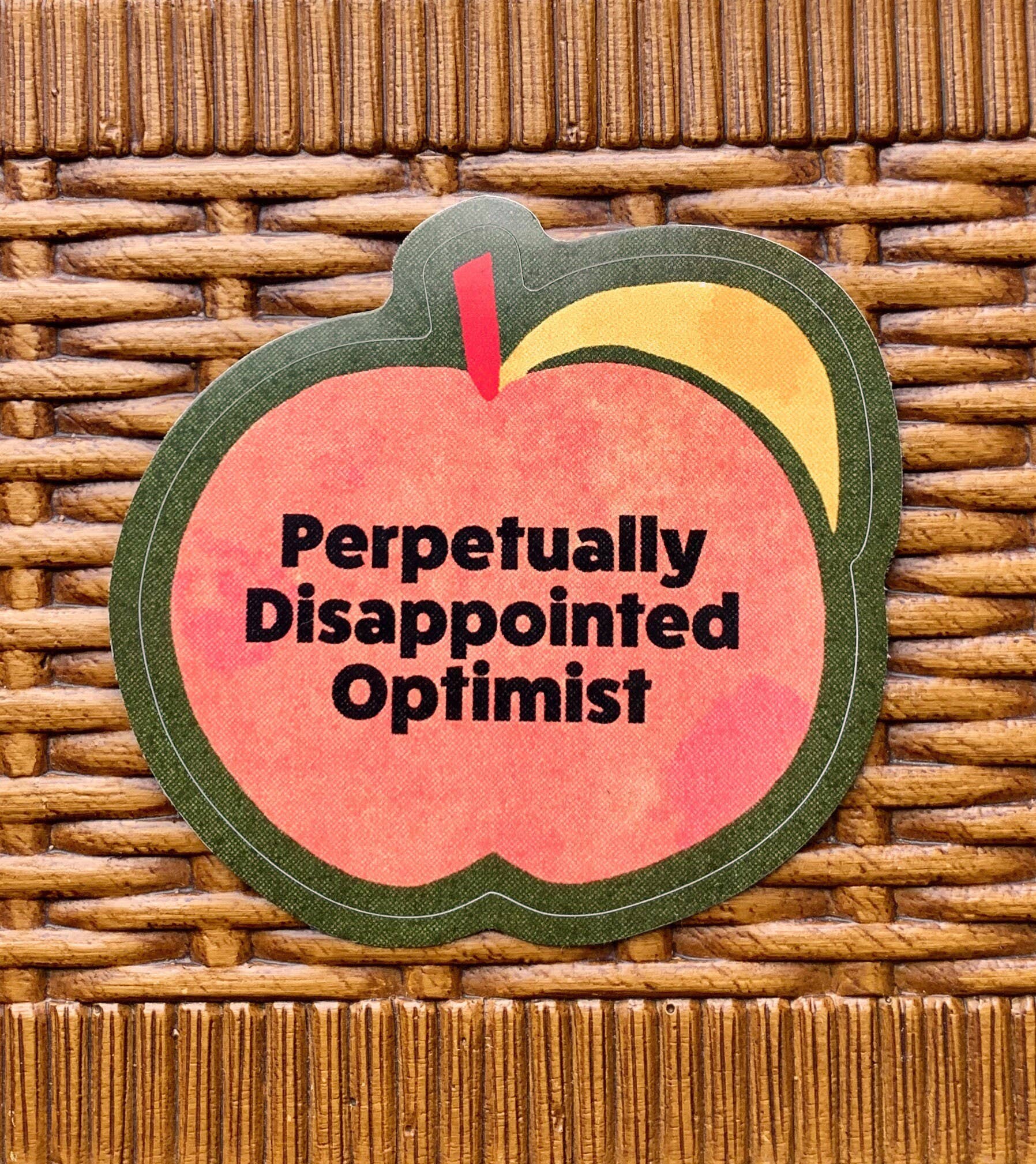 Perpetually Disappointed Optimist - Weatherproof Sticker - homesewn