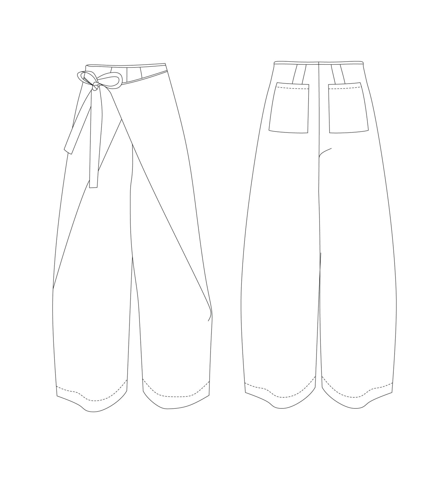 Phen Tie-front wrap pants PDF DOWNLOAD - homesewn