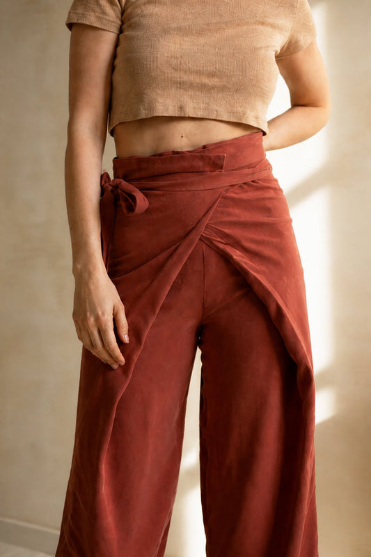 Phen Tie-front wrap pants PDF DOWNLOAD - homesewn