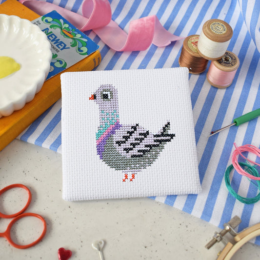 Pigeon Mini Cross Stitch Kit - The Make Arcade