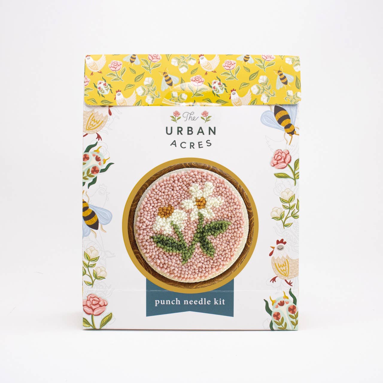 Pink Daisy Punch Needle Kit - homesewn
