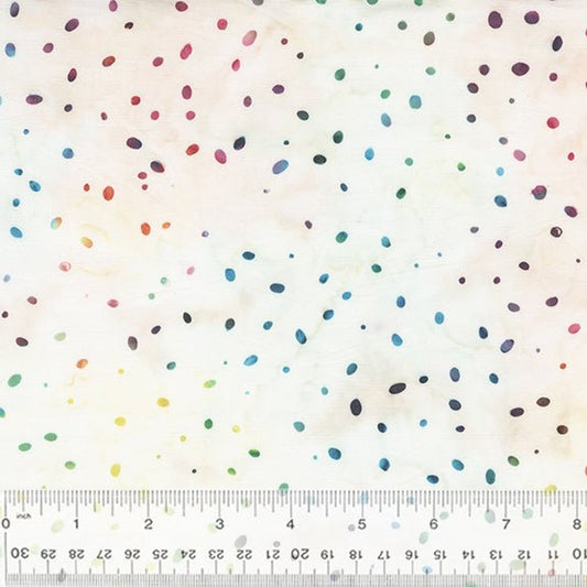 Pizazz - Ditsy Dots - Rainbow - BATIK Cotton Fabric - homesewn
