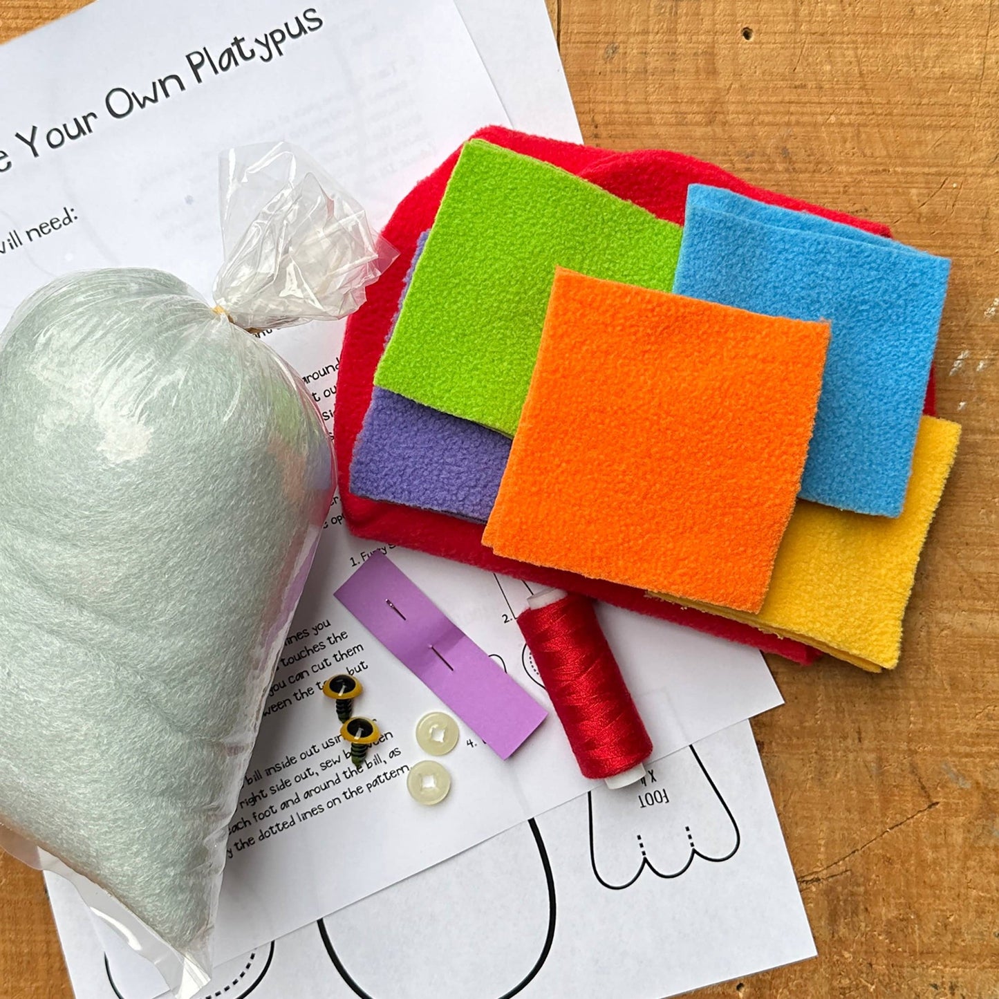Platypus DIY Stuffed Animal Sewing Kit - homesewn