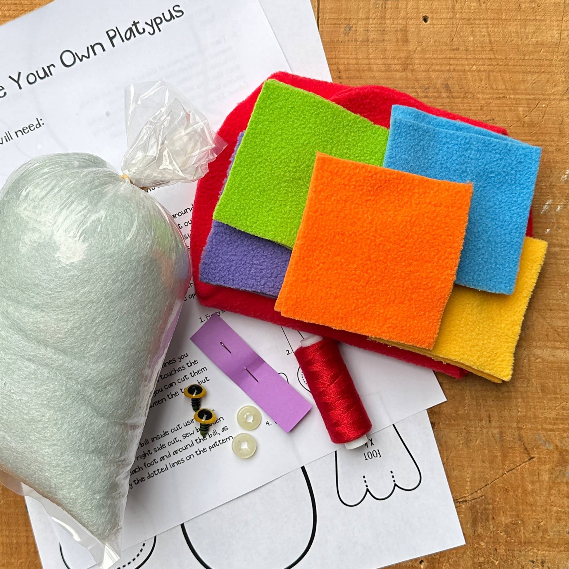 Platypus DIY Stuffed Animal Sewing Kit - homesewn