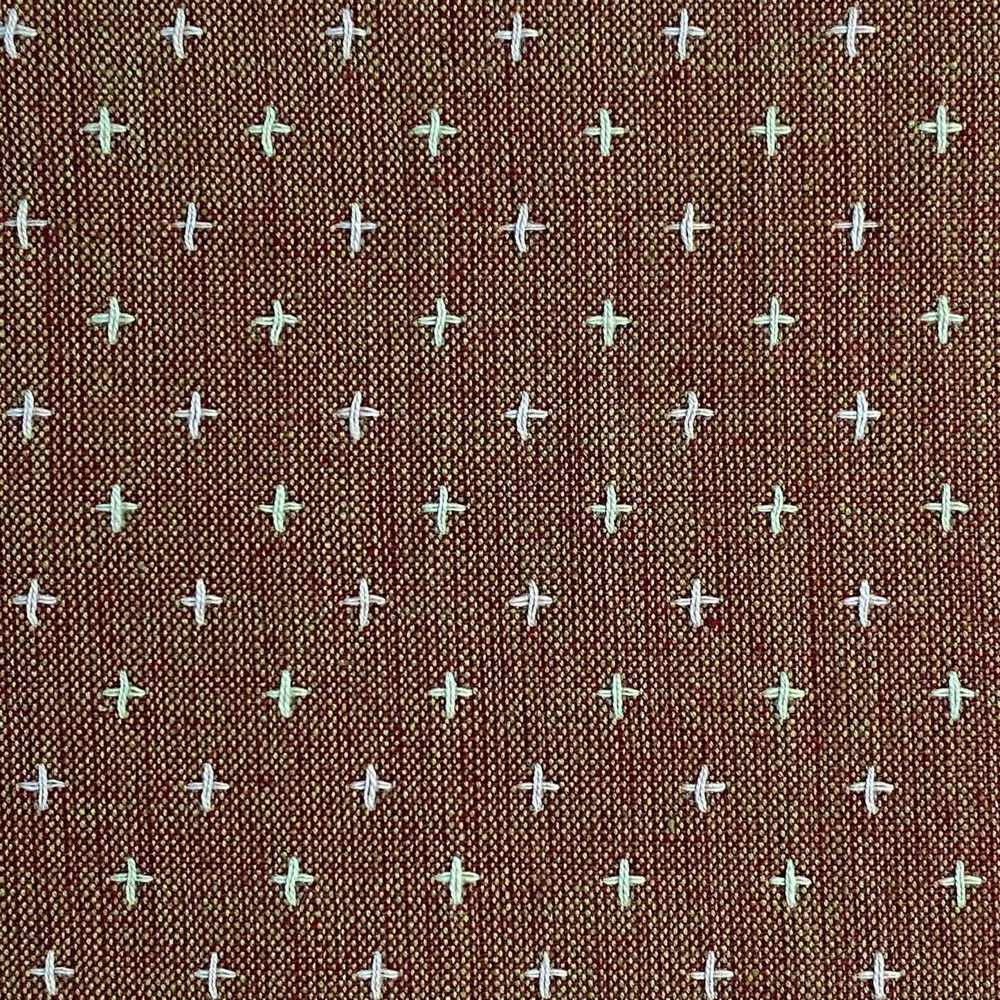Pluses + Crosses - Navajo Red - Yarn Dyed Woven Fabric - homesewn