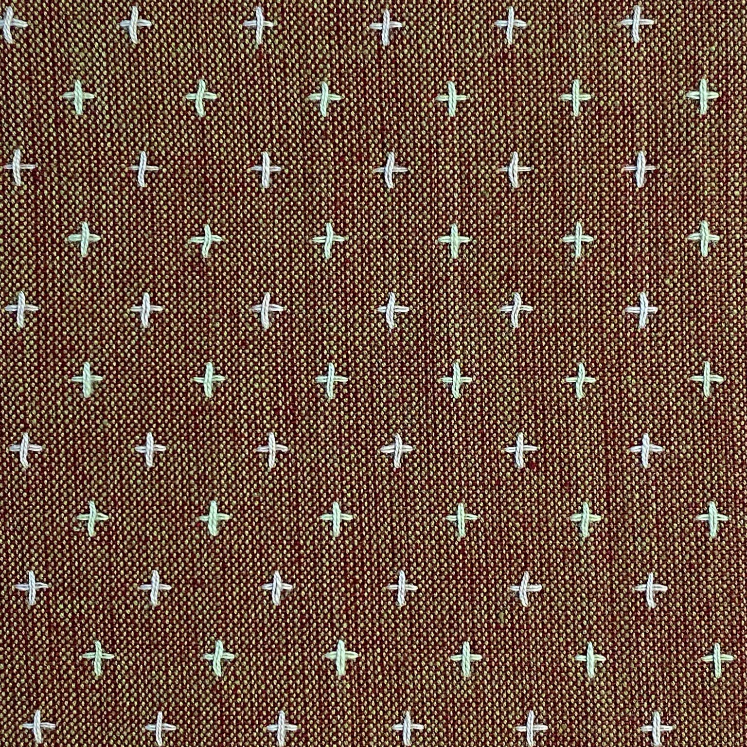 Pluses + Crosses - Navajo Red - Yarn Dyed Woven Fabric - homesewn