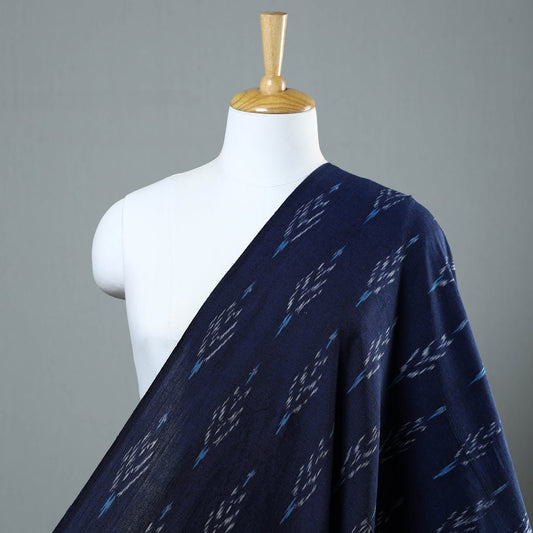 Pochampally Ikat Woven Prewashed Cotton Fabric - Navy - homesewn