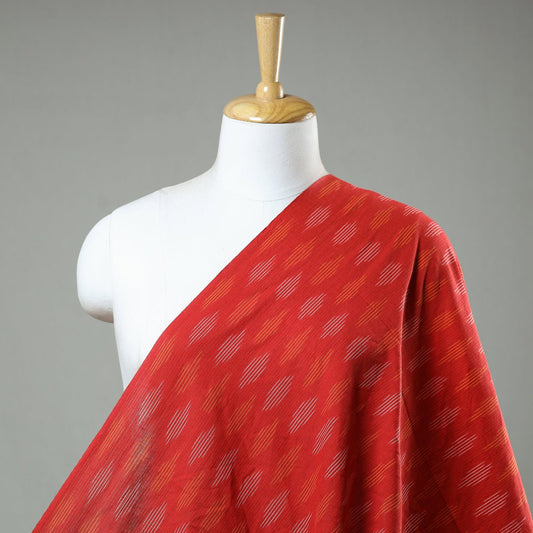 Pochampally Ikat Woven Prewashed Cotton Fabric - Red - homesewn