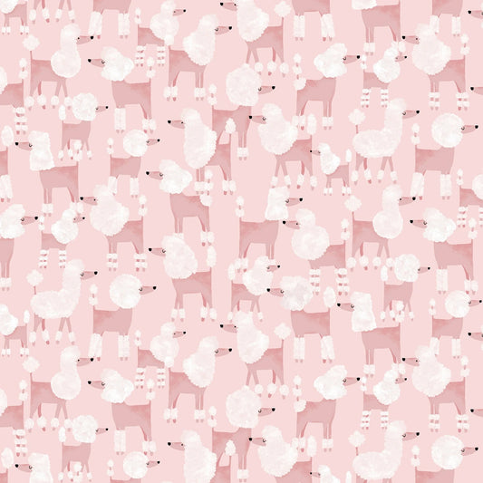 Poodles of Fun - Blush - QUILTING COTTON/POPLIN - homesewn