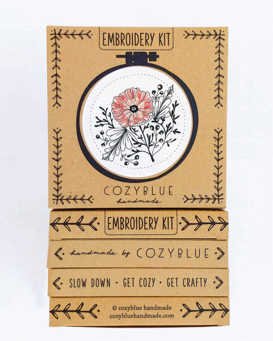 poppy power embroidery kit - homesewn