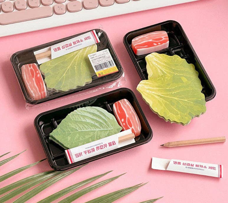 Premium Samgyeopsal (K - BBQ) Memo & Eraser Set - Random - homesewn