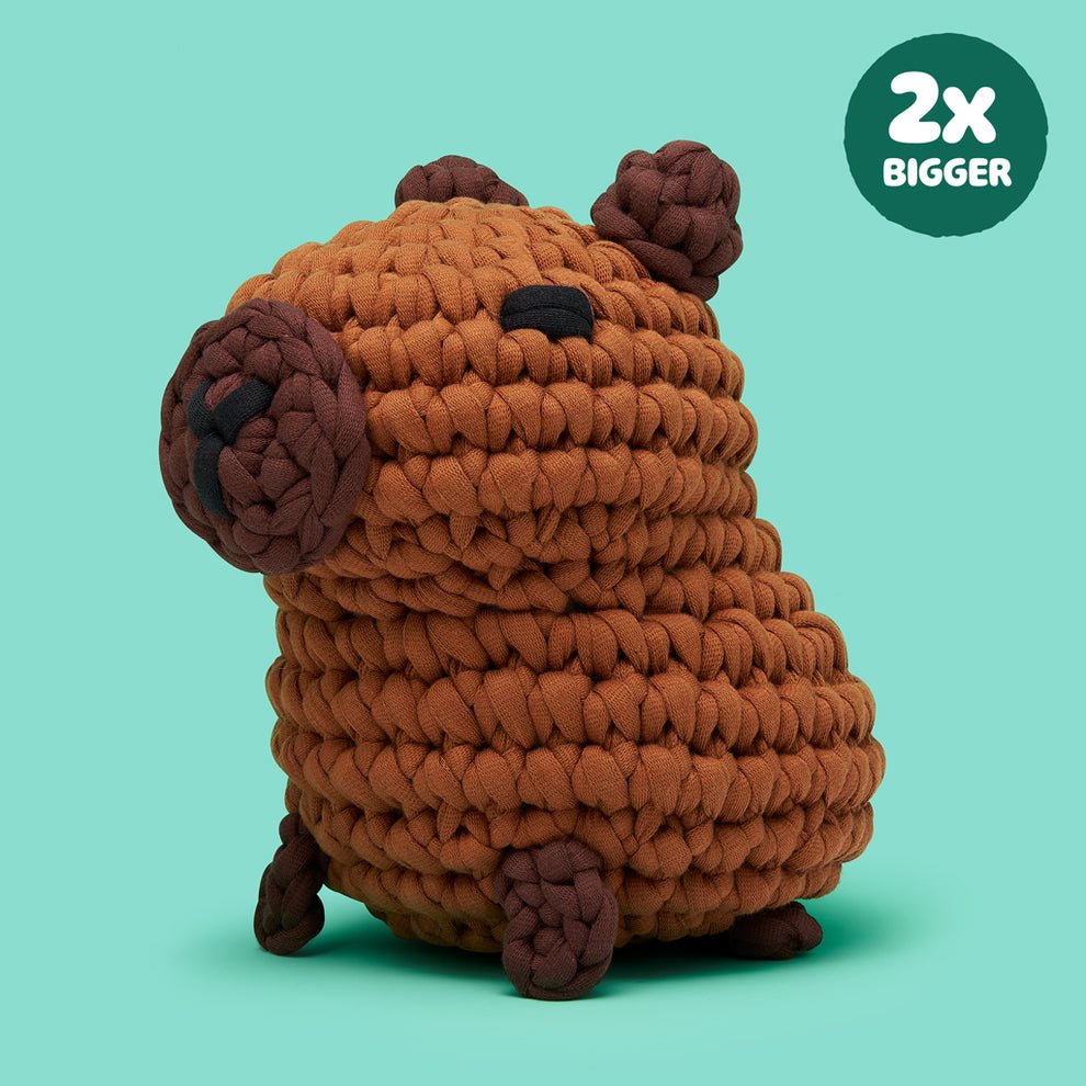 PREORDER ARRIVING 2/22: Hugh the Capybara Extra Squeezy Crochet Kit - homesewn