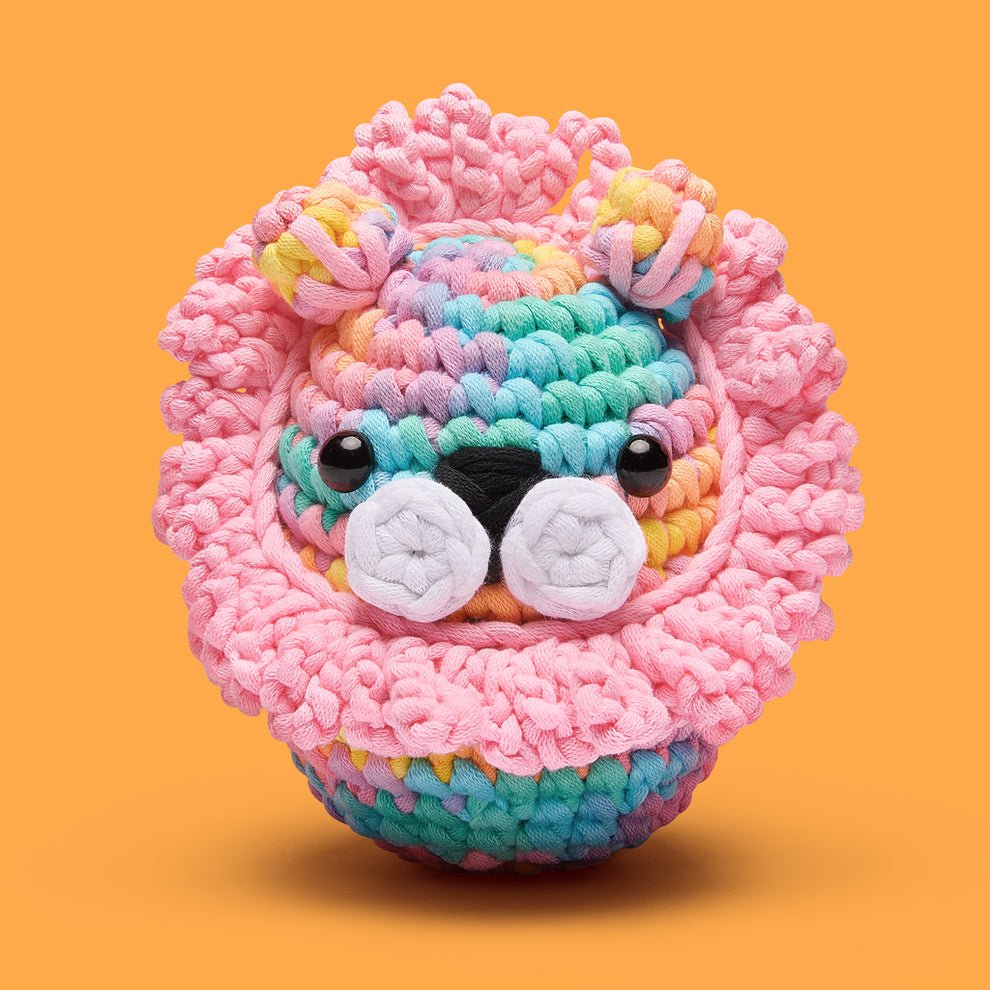 PREORDER ARRIVING 2/22: Rainbow Sebastian the Lion Pastel Crochet Kit - homesewn